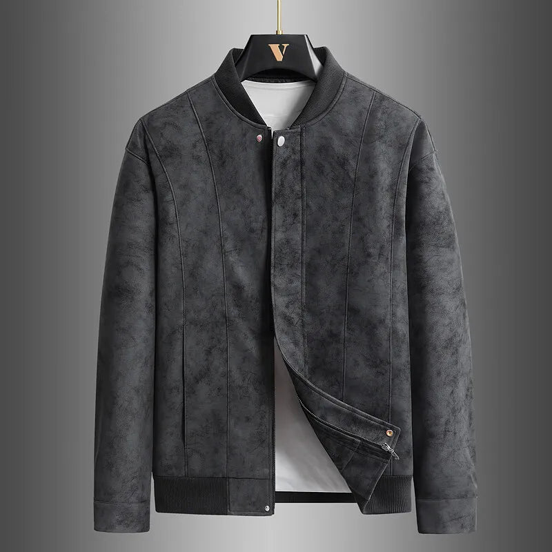 FAUX SUEDE BOMBER JACKET