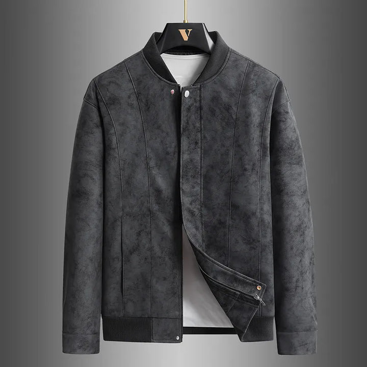 FAUX SUEDE BOMBER JACKET