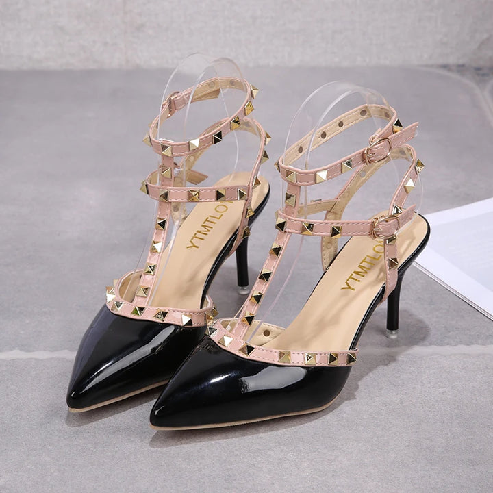 Spiked Cherry Heels