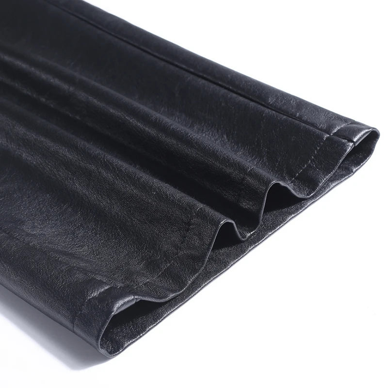 Wide Leg Leather Pants