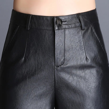 Wide Leg Leather Pants