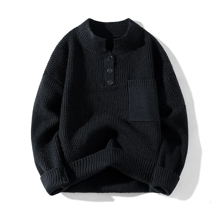 Timeless Henley Knit Pullover