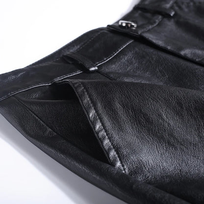 Wide Leg Leather Pants