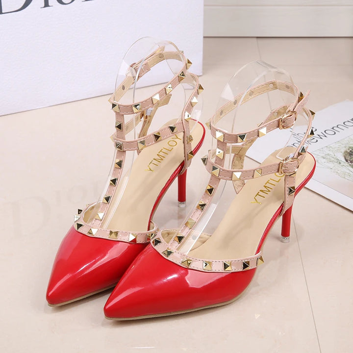Spiked Cherry Heels