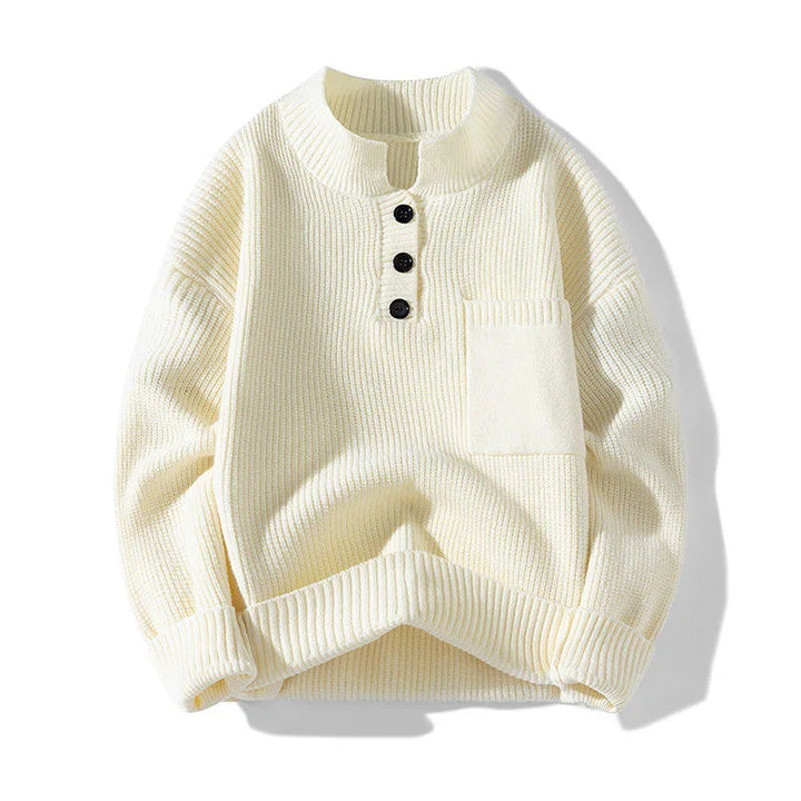 Timeless Henley Knit Pullover